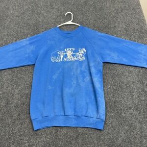 Vintage Screen Stars Sweatshirt XL Blue Cotton Blend Raglan Graphic Streetwear